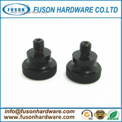 Knurled Head Thumb Screw with holes Anodized Black/Aluminum CNC Lathes Parts, Black Aluminum Thumb Screws with two holes
